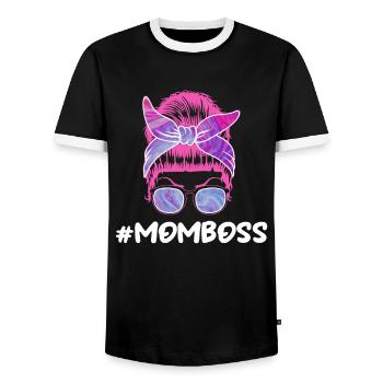 Mama Chefin Muttertag Mama Boss Supervisor - Männer Kontrast-T-Shirt - Schwarz/Weiß - Vorne - AI Model Female 172 light (172cm) & AI Model Male 178 light (178cm)