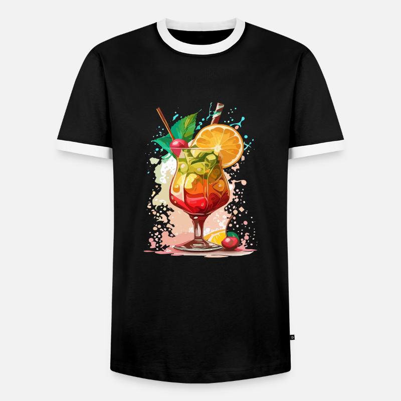 Cocktail - Men's Ringer Shirt - black/white
