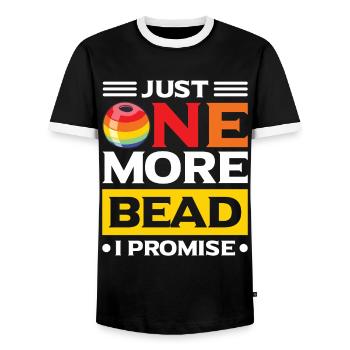 Perle Perle Broderie Bijoutier Fabricant de bijoux - T-shirt contrasté Homme - noir/blanc - Devant - AI Model Female 172 light (172cm) & AI Model Male 178 light (178cm)
