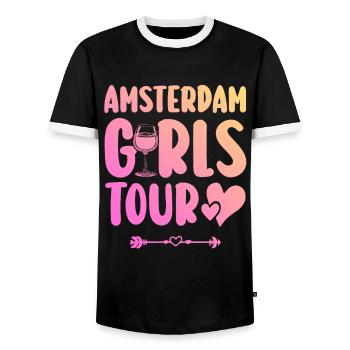 Amsterdam Girls Tour - T-shirt contrasté Homme - noir/blanc - Devant - AI Model Female 172 light (172cm) & AI Model Male 178 light (178cm)