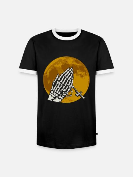 Betende Skeletthände - Gothic Gothic - Männer Kontrast-T-Shirt - Schwarz/Weiß