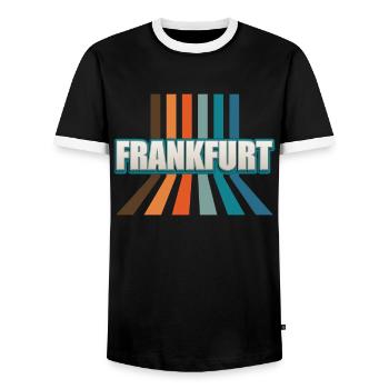 Frankfurterin Frankfurter Frankfurt - Männer Kontrast-T-Shirt - Schwarz/Weiß - Vorne - AI Model Female 172 light (172cm) & AI Model Male 178 light (178cm)