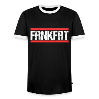 Frankfurterin Frankfurter Frankfurt - Männer Kontrast-T-Shirt - Schwarz/Weiß - Vorne - AI Model Female 172 light (172cm) & AI Model Male 178 light (178cm)
