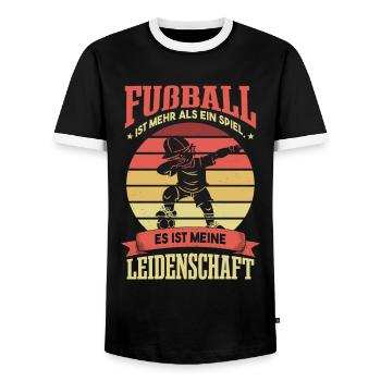 Fußball Fans Sprüche Kinder Fußballer - Männer Kontrast-T-Shirt - Schwarz/Weiß - Vorne - AI Model Female 172 light (172cm) & AI Model Male 178 light (178cm)