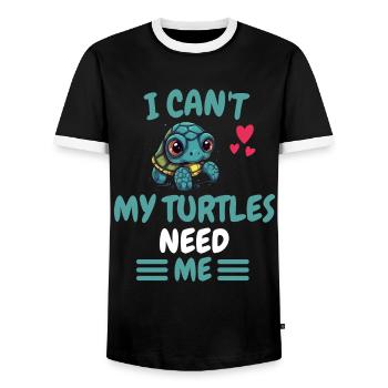 Je ne peux pas offrir d’animal océanique à une tortue - T-shirt contrasté Homme - noir/blanc - Devant - AI Model Female 172 light (172cm) & AI Model Male 178 light (178cm)