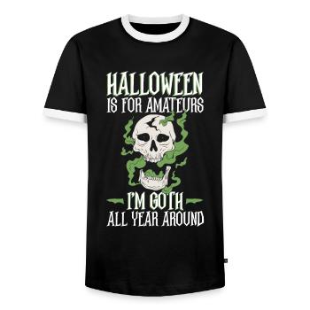 Halloween est pour les amateurs - Goth Halloween - T-shirt contrasté Homme - noir/blanc - Devant - AI Model Female 172 light (172cm) & AI Model Male 178 light (178cm)