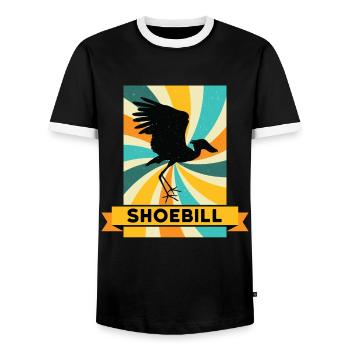 Shoebill Schuhschnabel Vogel Ornitologe - Männer Kontrast-T-Shirt - Schwarz/Weiß - Vorne - AI Model Female 172 light (172cm) & AI Model Male 178 light (178cm)