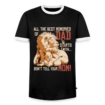 Best Dad, Father's Day and Birthday - Men's Ringer Shirt - black/white - Front - AI Model Female 172 light (172cm) & AI Model Male 178 light (178cm)