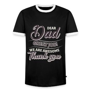 Best Dad, Father's Day and Birthday - Men's Ringer Shirt - black/white - Front - AI Model Female 172 light (172cm) & AI Model Male 178 light (178cm)