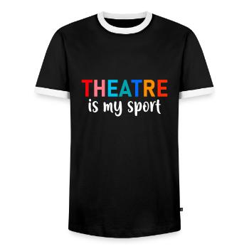 Acteur de théâtre Broadway Drame musical Geek - T-shirt contrasté Homme - noir/blanc - Devant - AI Model Female 172 light (172cm) & AI Model Male 178 light (178cm)