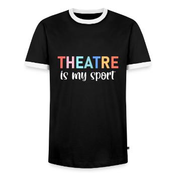 Theatre Quote Funny Actor Musical Theatre - Men's Ringer Shirt - black/white - Front - AI Model Female 172 light (172cm) & AI Model Male 178 light (178cm)