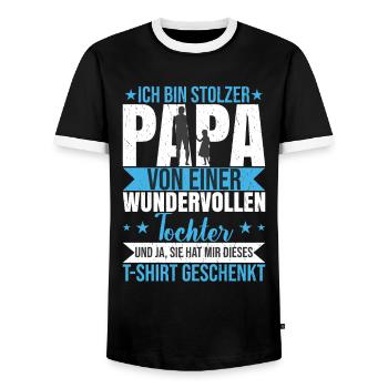 Stolzer Papa von einer wundervollen Tochter - Männer Kontrast-T-Shirt - Schwarz/Weiß - Vorne - AI Model Female 172 light (172cm) & AI Model Male 178 light (178cm)