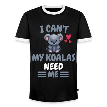 Australien Zoo Tier Lustiges Geschenk Koala - Männer Kontrast-T-Shirt - Schwarz/Weiß - Vorne - AI Model Female 172 light (172cm) & AI Model Male 178 light (178cm)