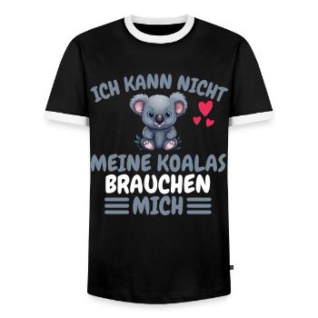 Australien Tierliebhaber Lustiges Geschenk Koala - Männer Kontrast-T-Shirt - Schwarz/Weiß - Vorne - AI Model Female 172 light (172cm) & AI Model Male 178 light (178cm)