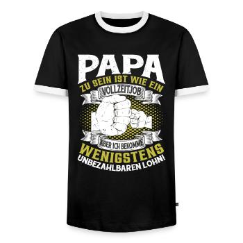 Papa zu sein ist wie ein Vollzeitjob - Männer Kontrast-T-Shirt - Schwarz/Weiß - Vorne - AI Model Female 172 light (172cm) & AI Model Male 178 light (178cm)