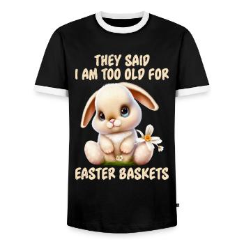 Eggspert Ostereier Suche Osterhasen Osterfreund - Männer Kontrast-T-Shirt - Schwarz/Weiß - Vorne - AI Model Female 172 light (172cm) & AI Model Male 178 light (178cm)
