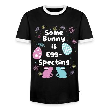 Easter Bunny is Egg-Specting Easter Bunnies future - Men's Ringer Shirt - black/white - Front - AI Model Female 172 light (172cm) & AI Model Male 178 light (178cm)