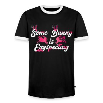 Easter Bunny is Egg-Specting Easter Bunnies future - Men's Ringer Shirt - black/white - Front - AI Model Female 172 light (172cm) & AI Model Male 178 light (178cm)