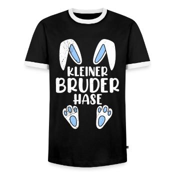 Bruder Hase Osterhasen Osterfreunde Kinder - Männer Kontrast-T-Shirt - Schwarz/Weiß - Vorne - AI Model Female 172 light (172cm) & AI Model Male 178 light (178cm)