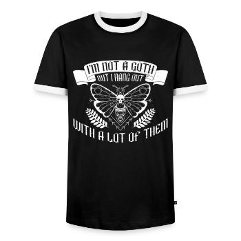 Goth Moth Gothic Grufti Emo Spruch - Männer Kontrast-T-Shirt - Schwarz/Weiß - Vorne - AI Model Female 172 light (172cm) & AI Model Male 178 light (178cm)
