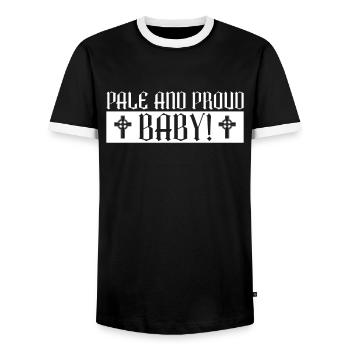 Blass und stolz, Baby! - Moontanisch Gotisch - Männer Kontrast-T-Shirt - Schwarz/Weiß - Vorne - AI Model Female 172 light (172cm) & AI Model Male 178 light (178cm)