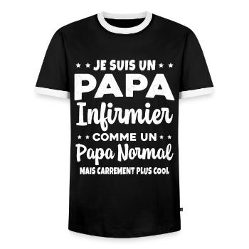 Homme Papa Infirmier Cool Humour Cadeau - T-shirt contrasté Homme - noir/blanc - Devant - AI Model Female 172 light (172cm) & AI Model Male 178 light (178cm)