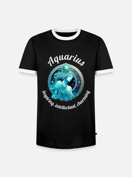Aquarius Sternzeichen Wassermann Astronomie - Männer Kontrast-T-Shirt - Schwarz/Weiß