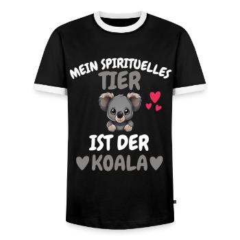 Australien Tier Geschenk Tierliebhaber Koala - Männer Kontrast-T-Shirt - Schwarz/Weiß - Vorne - AI Model Female 172 light (172cm) & AI Model Male 178 light (178cm)