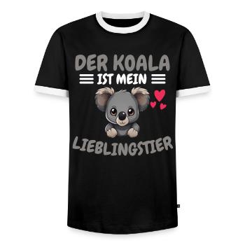 Lieblingstier Zoo Tier Geschenk Australien Koala - Männer Kontrast-T-Shirt - Schwarz/Weiß - Vorne - AI Model Female 172 light (172cm) & AI Model Male 178 light (178cm)