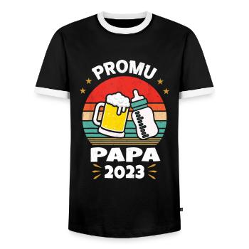 Beförderung zum Future Dad 2023 - Männer Kontrast-T-Shirt - Schwarz/Weiß - Vorne - AI Model Female 172 light (172cm) & AI Model Male 178 light (178cm)