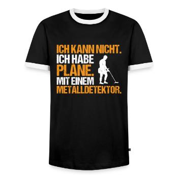 Sondengänger Sondler Metalldetektor Detectorist - Männer Kontrast-T-Shirt - Schwarz/Weiß - Vorne - AI Model Female 172 light (172cm) & AI Model Male 178 light (178cm)