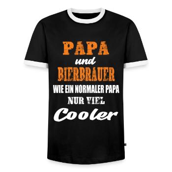 Papa und Bierbrauer - Männer Kontrast-T-Shirt - Schwarz/Weiß - Vorne - AI Model Female 172 light (172cm) & AI Model Male 178 light (178cm)