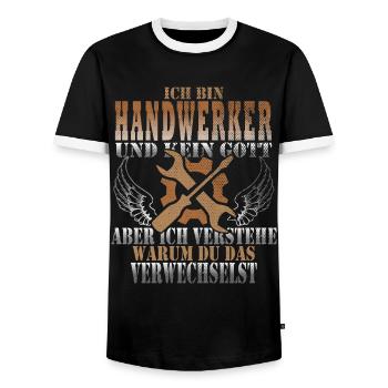 Maurer Handwerker Handwerk Heimwerken Schrauber - Männer Kontrast-T-Shirt - Schwarz/Weiß - Vorne - AI Model Female 172 light (172cm) & AI Model Male 178 light (178cm)