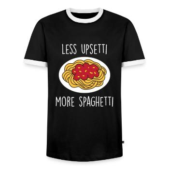 Funny Pasta Noodle Lover - Men's Ringer Shirt - black/white - Front - AI Model Female 172 light (172cm) & AI Model Male 178 light (178cm)