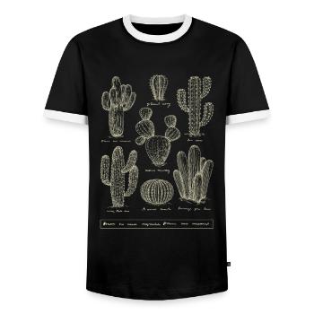 Cactus species cactus plant - Men's Ringer Shirt - black/white - Front - AI Model Female 172 light (172cm) & AI Model Male 178 light (178cm)