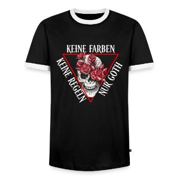 Keine Farben Keine Regeln Nur Goth - Gothic Goth - Männer Kontrast-T-Shirt - Schwarz/Weiß - Vorne - AI Model Female 172 light (172cm) & AI Model Male 178 light (178cm)