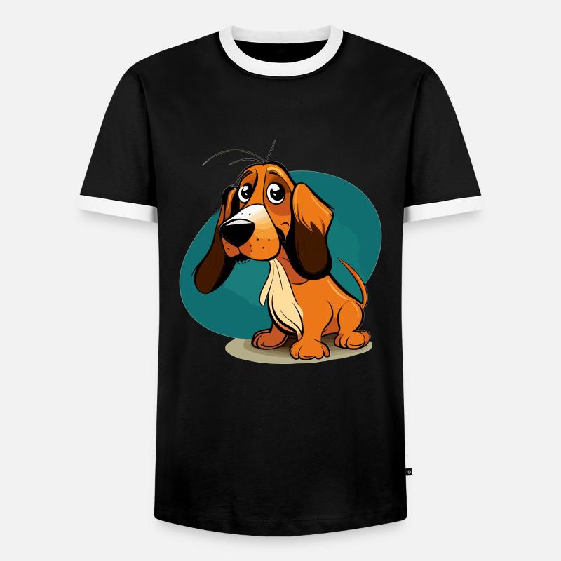 Dog in comic style - Men's Ringer Shirt - black/white