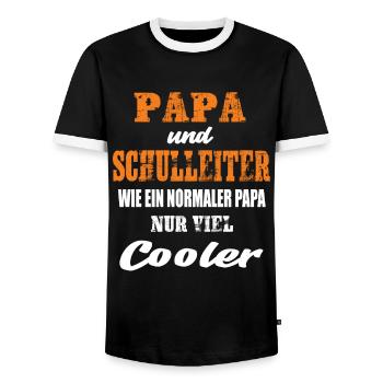 Papa und Schulleiter - Männer Kontrast-T-Shirt - Schwarz/Weiß - Vorne - AI Model Female 172 light (172cm) & AI Model Male 178 light (178cm)