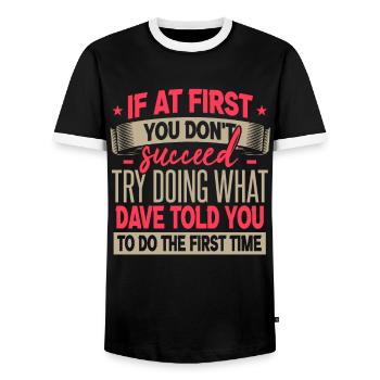 Drôle de cadeau de nom Dave - T-shirt contrasté Homme - noir/blanc - Devant - AI Model Female 172 light (172cm) & AI Model Male 178 light (178cm)