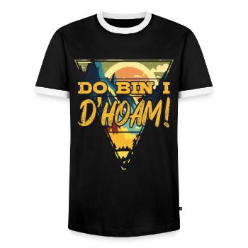 Do bin I dahoam Wanderer Bergfan Bayerisch Alpen - Männer Kontrast-T-Shirt - Schwarz/Weiß - Vorne - AI Model Female 172 light (172cm) & AI Model Male 178 light (178cm)