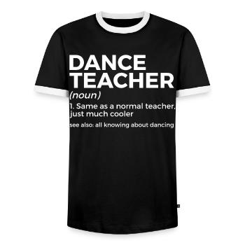 Dancing for dance teachers - Men's Ringer Shirt - black/white - Front - AI Model Female 172 light (172cm) & AI Model Male 178 light (178cm)