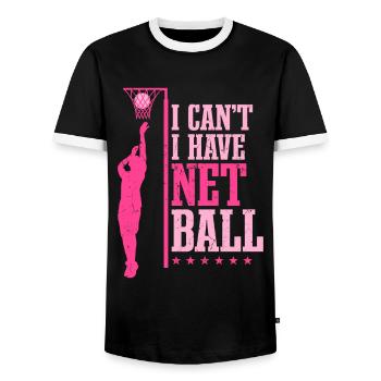 Je ne peux pas avoir de netball - T-shirt contrasté Homme - noir/blanc - Devant - AI Model Female 172 light (172cm) & AI Model Male 178 light (178cm)