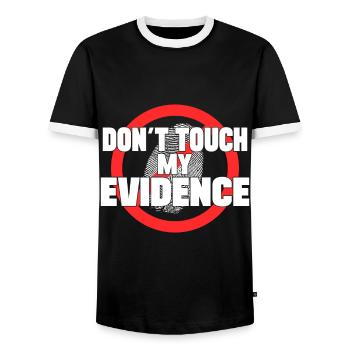 Dont Touch My Evidence Analyst Crime Lab Gift - Männer Kontrast-T-Shirt - Schwarz/Weiß - Vorne - AI Model Female 172 light (172cm) & AI Model Male 178 light (178cm)