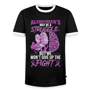 Alzheimer-Krieger - Männer Kontrast-T-Shirt - Schwarz/Weiß - Vorne - AI Model Female 172 light (172cm) & AI Model Male 178 light (178cm)