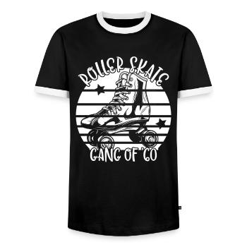 Roller Skaters Roller Skates Roller Skate Gang 1960 - T-shirt contrasté Homme - noir/blanc - Devant - AI Model Female 172 light (172cm) & AI Model Male 178 light (178cm)