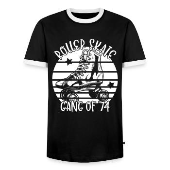 Roller Skaters Roller Skates Roller Skate Gang 1974 - T-shirt contrasté Homme - noir/blanc - Devant - AI Model Female 172 light (172cm) & AI Model Male 178 light (178cm)