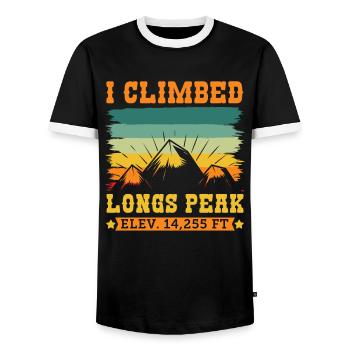 Bergfan Longs Peak Bergsteiger Wandern Summit - Männer Kontrast-T-Shirt - Schwarz/Weiß - Vorne - AI Model Female 172 light (172cm) & AI Model Male 178 light (178cm)