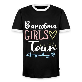 Barcelona Girls Tour - T-shirt contrasté Homme - noir/blanc - Devant - AI Model Female 172 light (172cm) & AI Model Male 178 light (178cm)