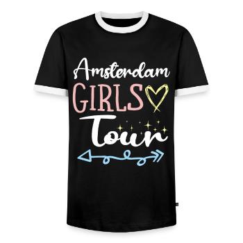 Amsterdam Girls Tour - T-shirt contrasté Homme - noir/blanc - Devant - AI Model Female 172 light (172cm) & AI Model Male 178 light (178cm)