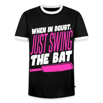 Lustige Cricket-Sprüche für Frauen - Männer Kontrast-T-Shirt - Schwarz/Weiß - Vorne - AI Model Female 172 light (172cm) & AI Model Male 178 light (178cm)